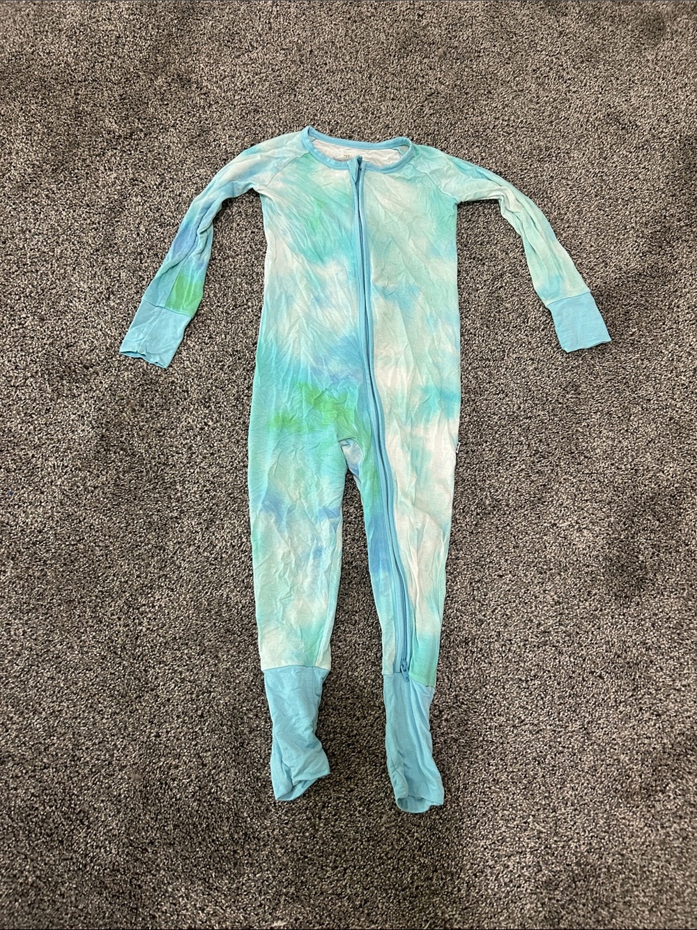 Little Sleepies Tie-Dye Zippie - Blue Green
